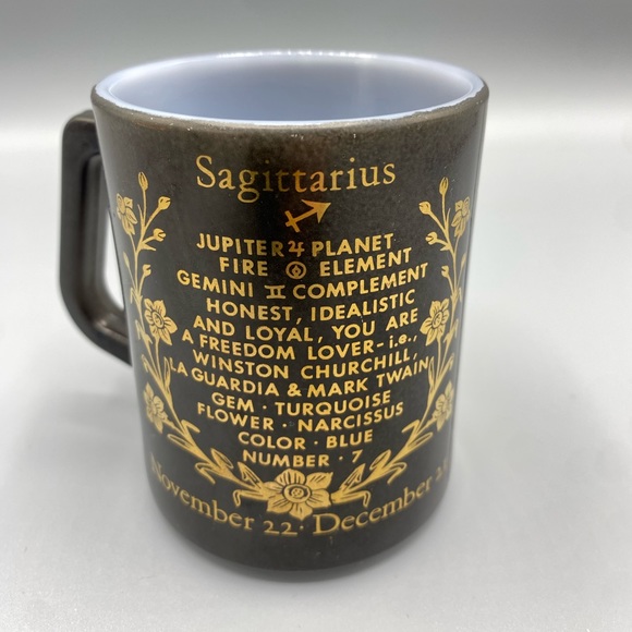 Federal Zodiac Glass Mug | Vintage Sagittarius Mug Federal Glass - Picture 2 of 5